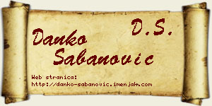 Danko Šabanović vizit kartica